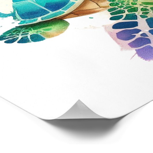 Zee schildpad poster (Hoek)