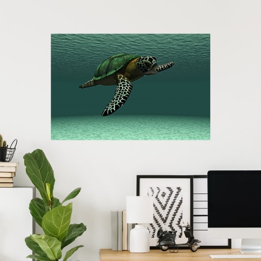 Zee schildpad poster (Thuiskantoor)