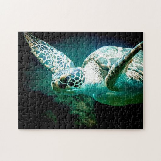 Zee schildpad, puzzle legpuzzel (Horizontaal)