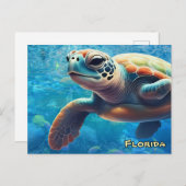 Zee Schildpad Relaxed Vibes & Ocean Love Briefkaart (Voorkant / Achterkant)