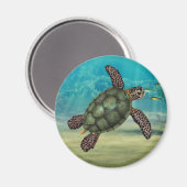 Zee Schildpad Rond Magneet (Voorkant / Achterkant)