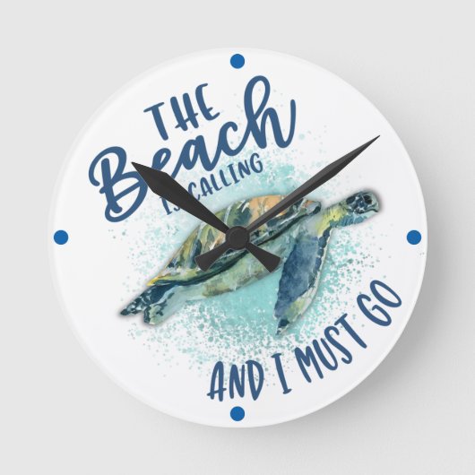 zee schildpad ronde klok (Voorkant)