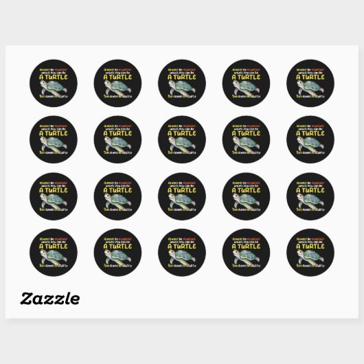 Zee schildpad ronde sticker (Vel)