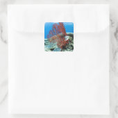 Zee schildpad rust onder water 2 vierkante sticker (Tas)