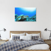 Zee schildpad rust onder water canvas afdruk (Insitu (Slaapkamer))