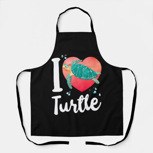 Zee schildpad schildpad hart ik hou schort (Voorkant)