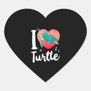 Zee schildpad schildpad hart ik hou sticker