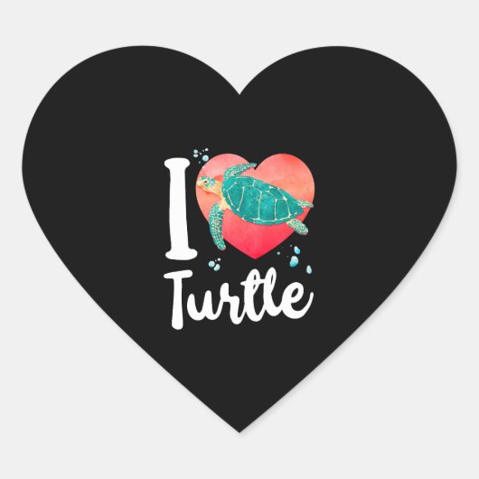 Zee schildpad schildpad hart ik hou sticker (Voorkant)