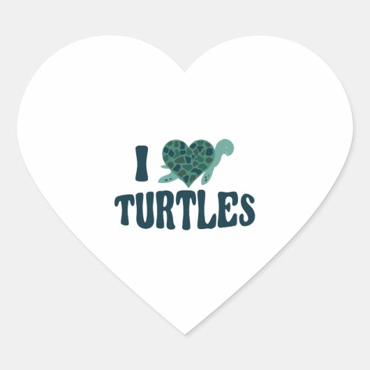 Zee schildpad schildpad hart ik hou sticker (Voorkant)