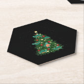 Zee schildpad schildpad kerstboom kartonnen onderzetters (Schuin)