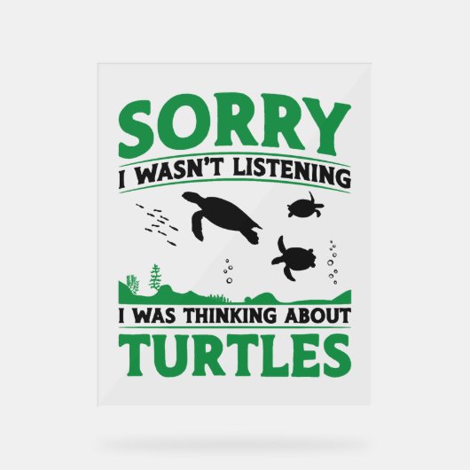 Zee schildpad schildpad Sorry dat ik dat niet was Acryl Bord (Voorkant)