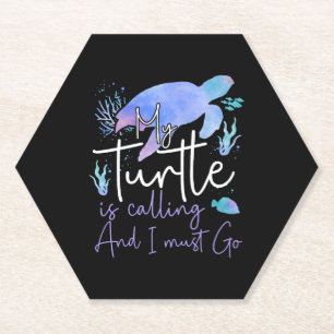 Zee schildpad schildpad Waterverf Mijn Kartonnen Onderzetters