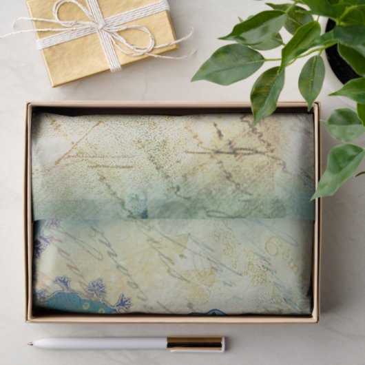 Zee schildpad  Seashells ontkoppelen Tissuepapier (Geschenk)