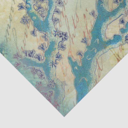 Zee schildpad  Seashells ontkoppelen Tissuepapier (Detail)