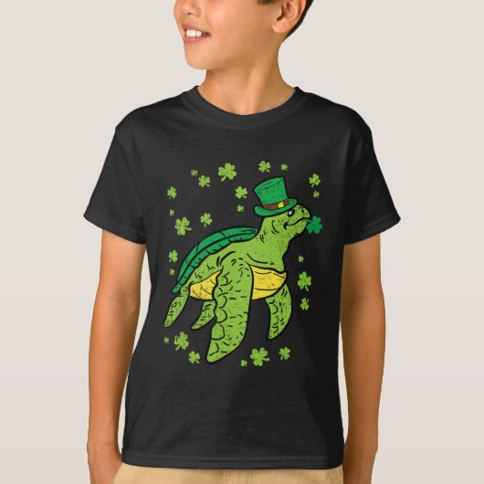 Zee Schildpad Shamrock St Patricks Day Leprechaun T-shirt (Voorkant)