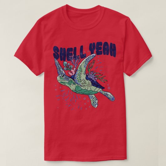Zee Schildpad Shell Ja Ocean Marine Life T-shirt (Design voorkant)