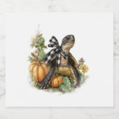 Zee Schildpad Shirt Dieren Herfst Pompoen Sparkling Wijnetiket (Enkel label)