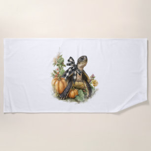 Zee Schildpad Shirt Dieren Herfst Pompoen Strandlaken