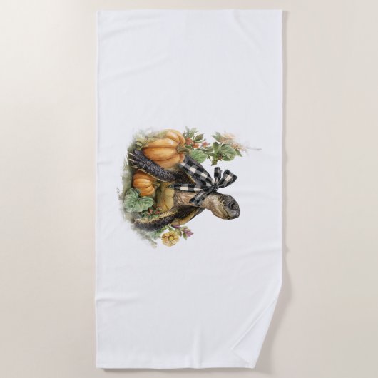 Zee Schildpad Shirt Dieren Herfst Pompoen Strandlaken (Voorkant)