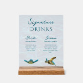 Zee Schildpad Signature Drinken bruiloft acryl tek Bord (Voorkant)