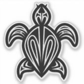 Zee schildpad silhouet sticker (Voorkant)