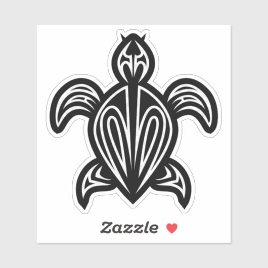 Zee schildpad silhouet sticker (Vel)
