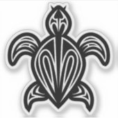 Zee schildpad silhouet sticker (Voorkant)