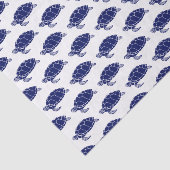 Zee schildpad Silhouette Tekening Blauw Tissuepapier (Detail)