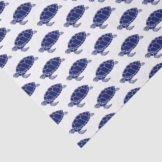  Zee schildpad Silhouette Tekening Blauw Tissuepapier (Detail)