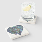 Zee schildpad stenen onderzetter (Zijkant)