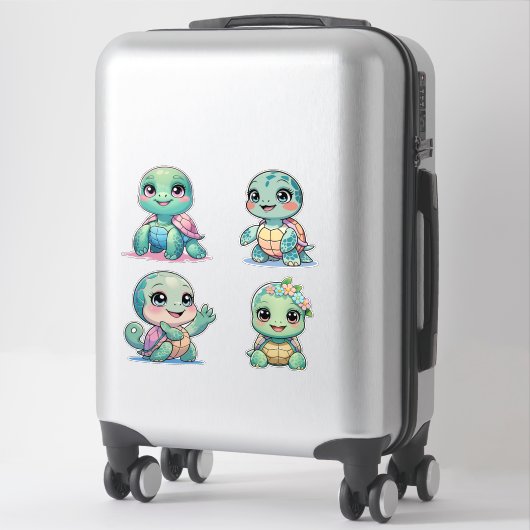 Zee schildpad sticker van op maat gesneden vinyl (Koffer)