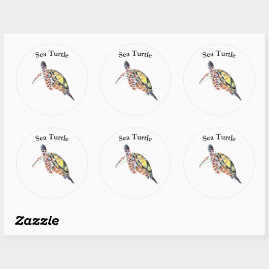 Zee Schildpad Stickers (Vel)