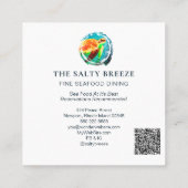 *~* Zee Schildpad Strand Zand Zee Dineren Tropisch Vierkante Visitekaartje (Achterkant)