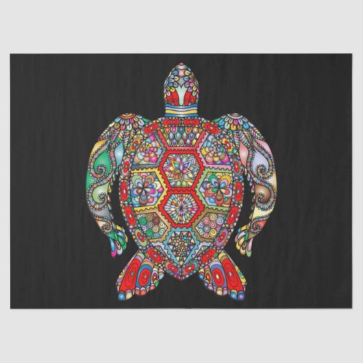 zee schildpad tissuepapier (Voorkant)