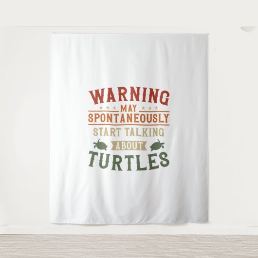 Zee schildpad Tortoise Waarschuwing mei Wandkleed (Voorkant)