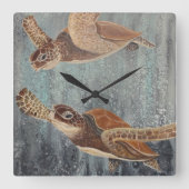 Zee schildpad tropisch thema oceaan Wandklok (Voorkant)