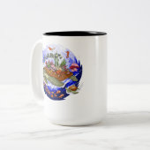 Zee schildpad tweekleurige koffiemok (Voorkant links)