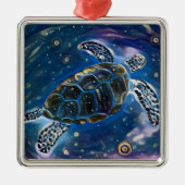 Zee schildpad Universe Waterverf Ornament (Voorkant)