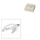Zee schildpad vanaf de zijkant rubberstempel (Gestempeld)