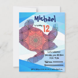 Zee schildpad, verjaardagsfeestje uitnodiging