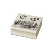 Zee Schildpad, Vis en Koraal Zee Vloer Oceaan Rubberstempel (Stempel)