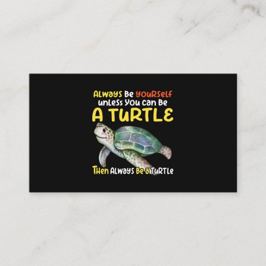 Zee schildpad visitekaartje (Voorkant)