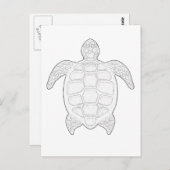 Zee Schildpad Volwassen kleuren Briefkaart (Voorkant / Achterkant)