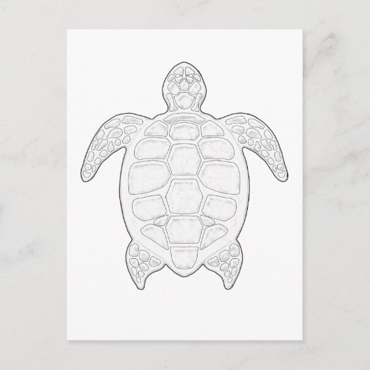 Zee Schildpad Volwassen kleuren Briefkaart (Voorkant)