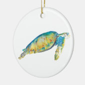 Zee schildpad voor kerstversiering keramisch ornament (Links)