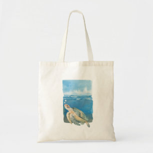 Zee Schildpad Watercolor Kunst voor Liefhebbers va Tote Bag