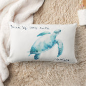 Zee Schildpad Waterverf Blauw Minimal Nursery Kussen (Deken)