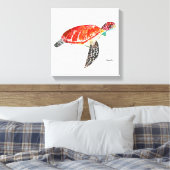 Zee schildpad Waterverf oceaan onder water Canvas Afdruk (Insitu (Slaapkamer))