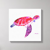 Zee schildpad Waterverf oceaan onder water Canvas Afdruk (Voorkant)