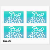 Zee Schildpad Waterverf Oceaan Rechthoekige Sticker (Vel)